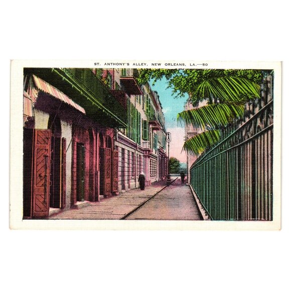 St Anthonys Alley New Orleans Vintage Postcard E C Kropp Co Milwaukee Unused - Picture 1 of 2